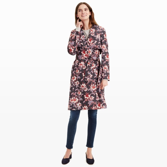 BRAND NEW CLUB MONACO FLORAL EMMERLY STATEMENT TRENCH JACKET COAT XS $389